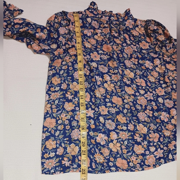 Levi's Floral High-Neck Long Sleeve Blouse Size M - Picture 11 of 13